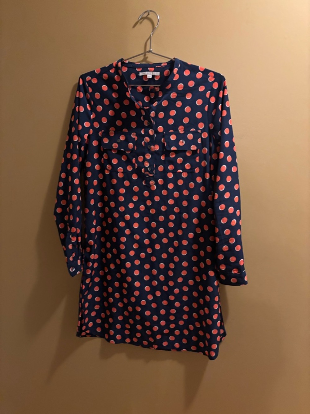 ⭐️⭐️Navy Blue Tunic Dress with Polka Dots